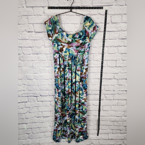 24Seven Vibrant Multicolor Flowy Casual Maxi Dress Size Large NEW - Picture 2 of 5
